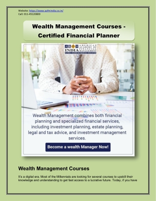 Wealth Management Course - Certified Financial Planner