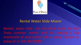 Rental Water Slide Miami
