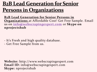 B2B Lead Generation for Senior Persons in Organisations