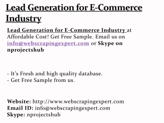 Lead Generation for E-Commerce Industry