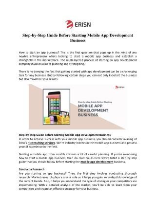 Step-by-Step Guide Before Starting Mobile App Development Business