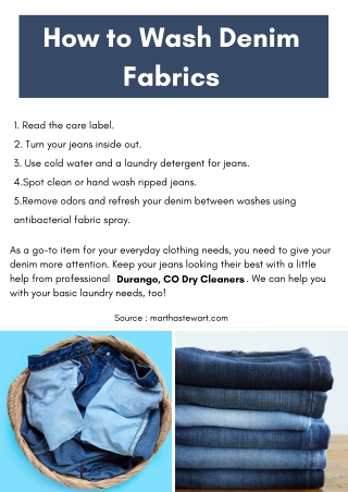 How to Wash Denim Fabrics