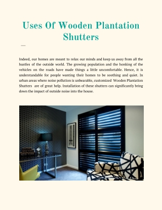 Wooden Plantation Shutters