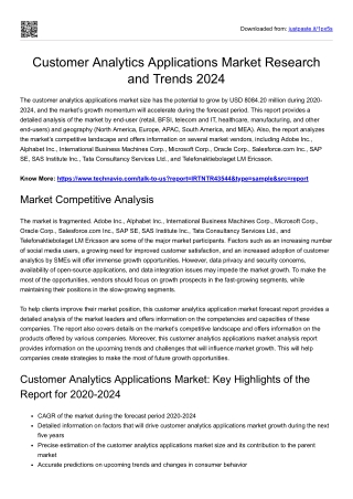 Customer Analytics Applications Market 2024