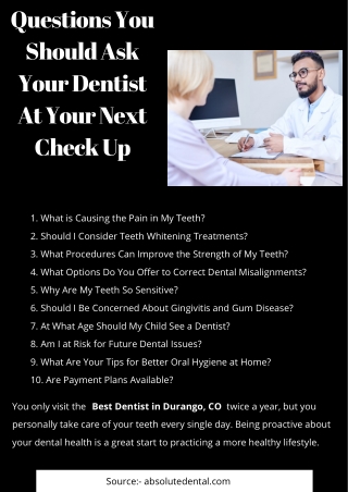 Questions You Should Ask Your Dentist At Your Next Check Up