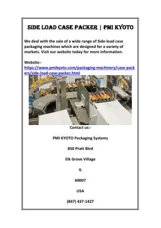 Side Load Case Packer | PMI KYOTO