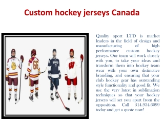 Custom hockey jerseys Canada