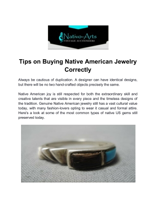 Tips on Buying Native American Jewelry Correctly