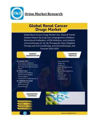 Global Renal Cancer Drugs Market Size, Competitive Analysis, Share, Forecast- 2019-2025