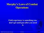 Murphy s Laws of Combat Operations