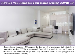 How Do You Remodel Your Home During COVID-19?