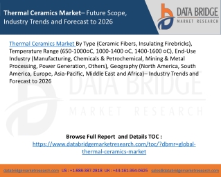 Thermal Ceramics Market– Future Scope, Industry Trends and Forecast to 2026