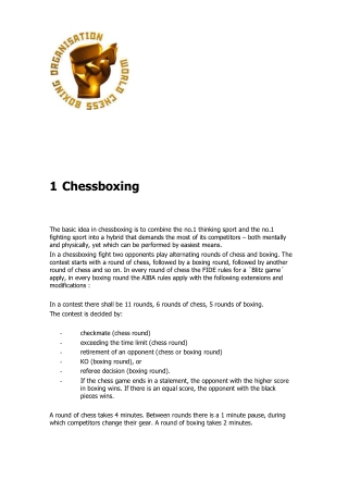 Official WCBO Chess boxing rules English language