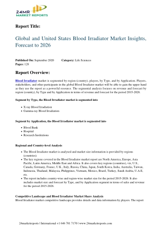 Blood Irradiator Market Insights, Forecast to 2026