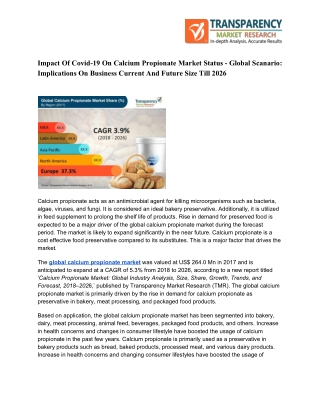 Calcium Propionate Market: Competitive Landscape Analysis with Forecast