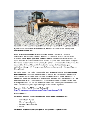 Gypsum Mining Market