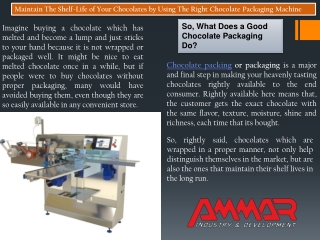 Buying a Chocolate Packaging Machine - Ammar Machinery