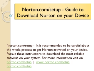 Norton.com/setup - Guide to Download Norton on your Device