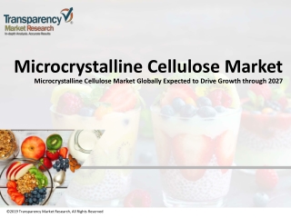 Microcrystalline Cellulose Market