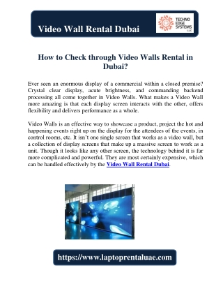 How to Check through Video Walls Rental in Dubai?