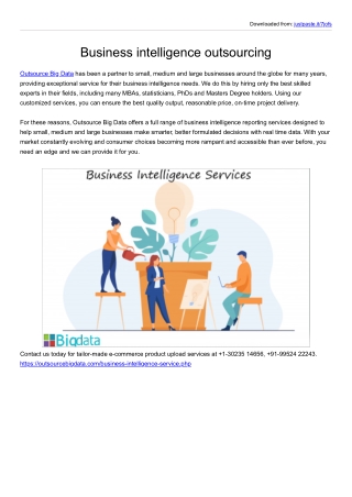 Business intelligence outsourcing