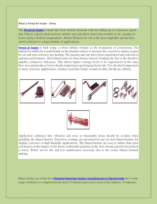 what is finned Air heater – Elmec