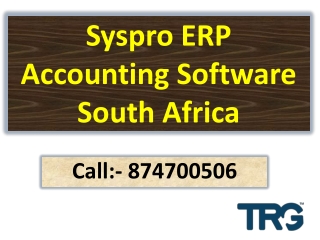 Syspro ERP Accounting Software South Africa