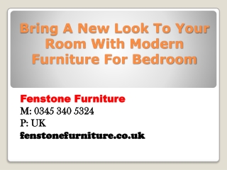 Bring A New Look To Your Room With Modern Furniture For Bedroom