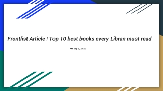 Top 10 best books every Libran must read