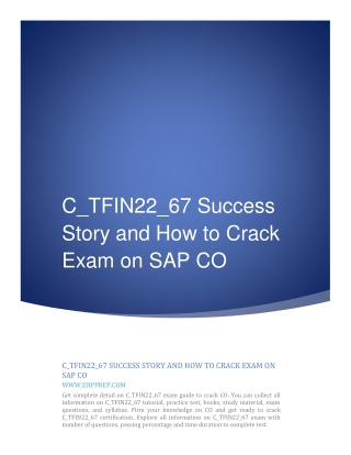 C_TFIN22_67 Success Story and How to Crack Exam on SAP CO