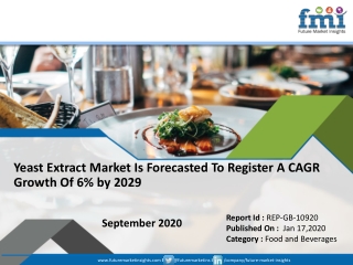 Yeast Extract Market (COVID-19) Impact Analysis | Latest Trends and Key Drivers & Forecast - 2029