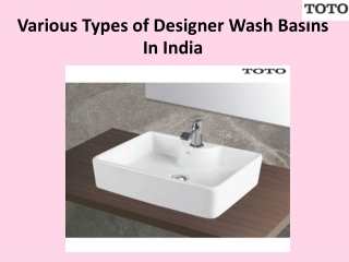 Various Types of Designer Wash Basins In India