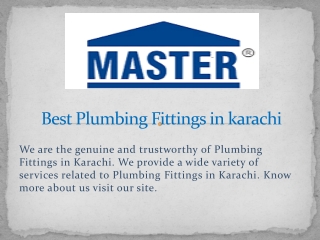 Best Plumbing Fittings in karachi