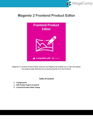 Magento 2 Frontend Product Editor