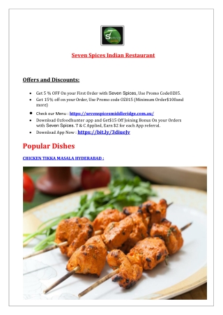 5% OFF - Seven Spices menu – Indian Restaurant Middle Ridge, Qld