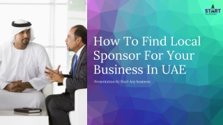 How To Find Local Sponsor For Your Business In UAE