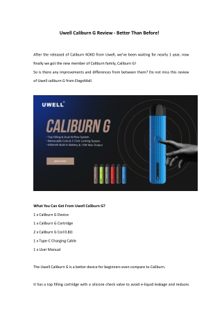 Uwell Caliburn G Review - Better Than Before!