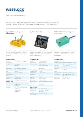 Westlock Control Switches and Sensors | Instronline