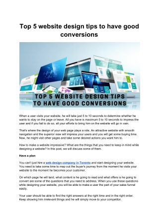 Top 5 website design tips to have good conversions