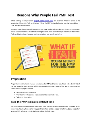 Reasons Why People Fail PMP Test | ProICT Training