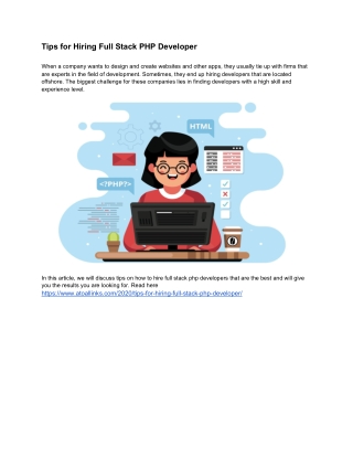 Tips for Hiring Full Stack PHP Developer