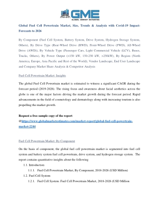 Global Fuel Cell Powertrain Market Share, Trends and Analysis with COVID-19 Impact-Forecasts 2026
