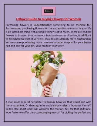 Fellow's Guide to Buying Flowers for Women