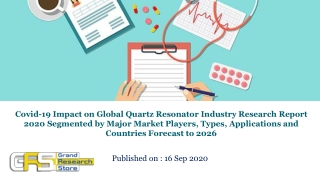 Global Quartz Resonator Industry Research Report 2020 Segmented by Major Market Players, Types, Applications and Countri