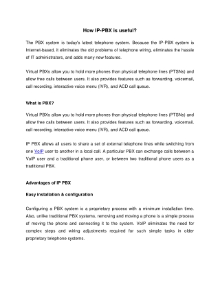 How IP PBX useful?