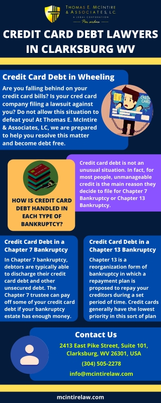 Credit Card Debt Lawyers In Clarksburg WV