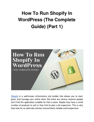 How To Run Shopify In WordPress (The Complete Guide) (Part 1)