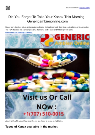 Types of Xanax available in the market - Genericambienonline.com