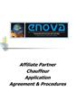 Affiliate Partner Chauffeur Application Agreement Procedures