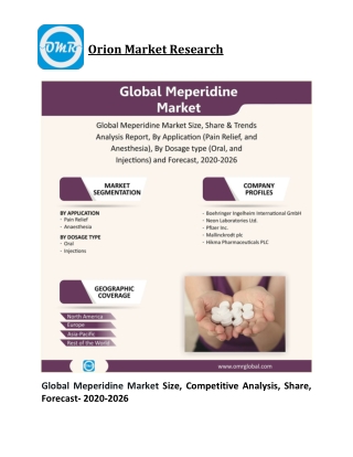 Global Meperidine Market Size, Competitive Analysis, Share, Forecast- 2020-2026